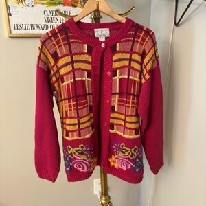 🌸 4/$20 Vintage button up sweater cardigan by AKF size medium